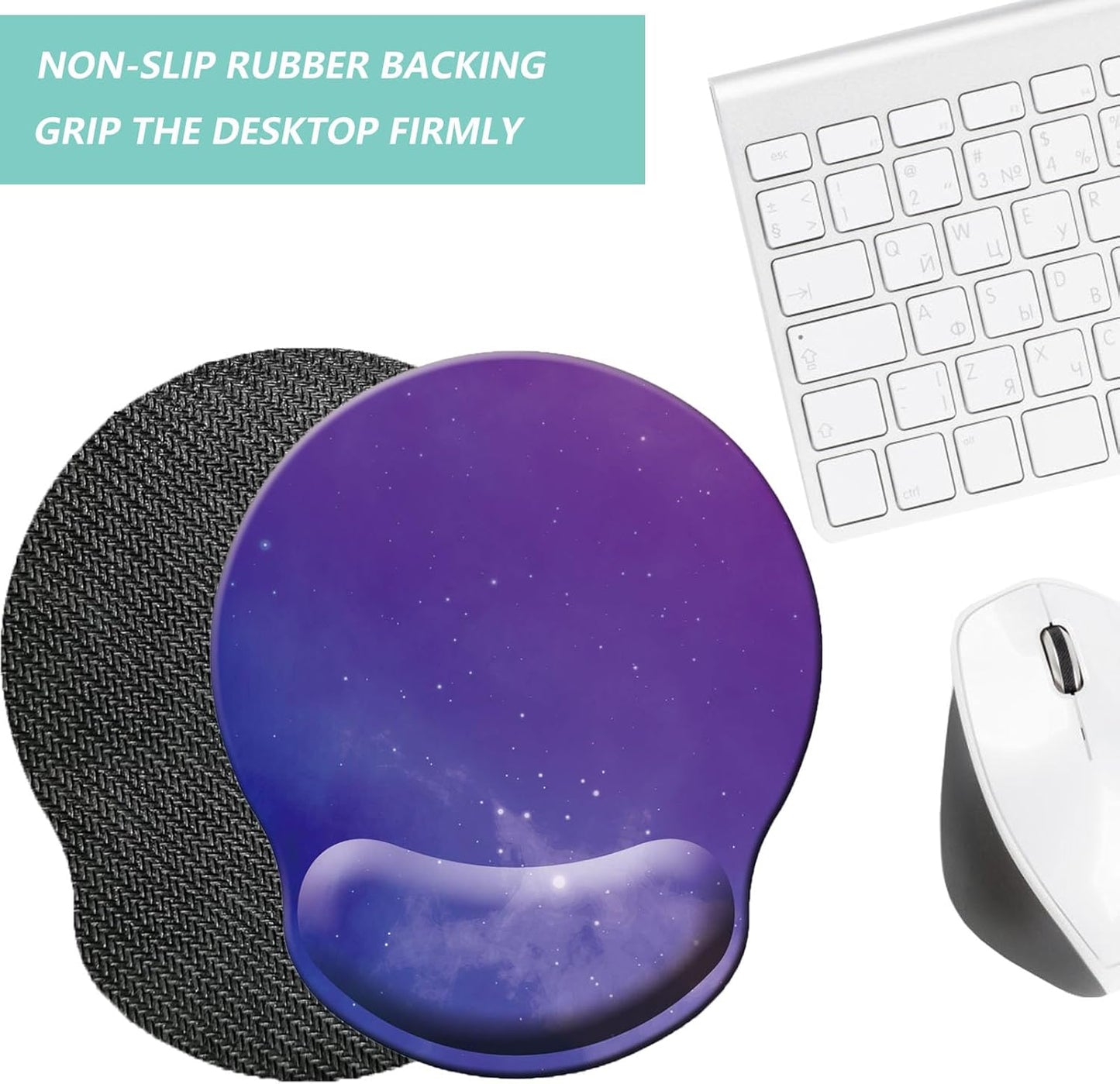 Mouse Pad with Wrist Support, Ergonomic Mouse Pad with Memory Foam Wrist Rest Cushion, Non-Slip Rubber Base Gaming Mice Pad for Home Office Computer Laptop, Flowers Grass