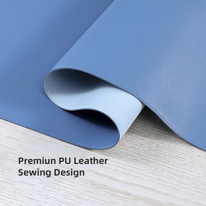 Leather Desk Pad,Wolaile 36x17 inch Large Mouse Pad,Waterproof Non-Slip Writing Desk Blotter,Computer Mat Desktop Protector for Office Home,Black
