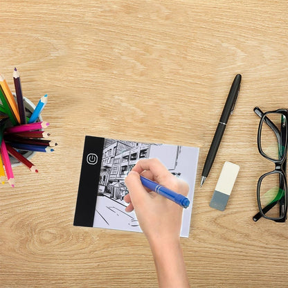 Msiud LED Light Board, A6 Portable Box Tracer Function Brightness Adjustable Tracing Flip Book Tablet Copy Paint Pad Drawing Sketching Power Artcraft Transferring Streaming Animation Stenciling