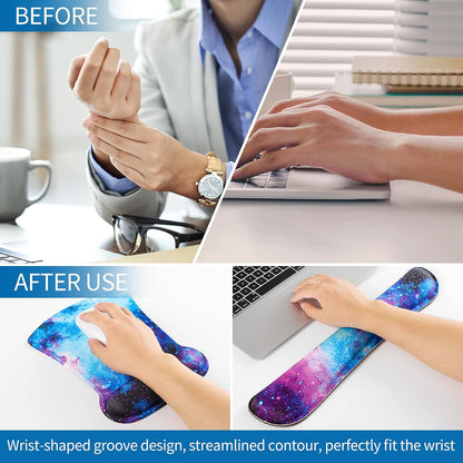 RICHEN Keyboard Wrist Rest Pad and Mouse Wrist Rest Support Mouse Pad Set,Sturdy & Comfortable & Lightweight for Easy Typing & Pain Relief-Ergonomic Support (Brown)
