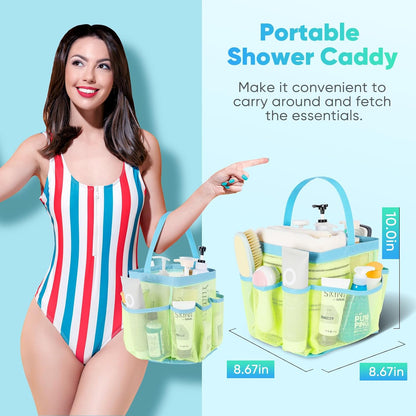 EUDELE Mesh Shower Caddy Portable for College Dorm Room Essentials, Shower Caddy Dorm with 8-Pocket Large Capacity for Beach, Swimming, Gym, Travel essentials