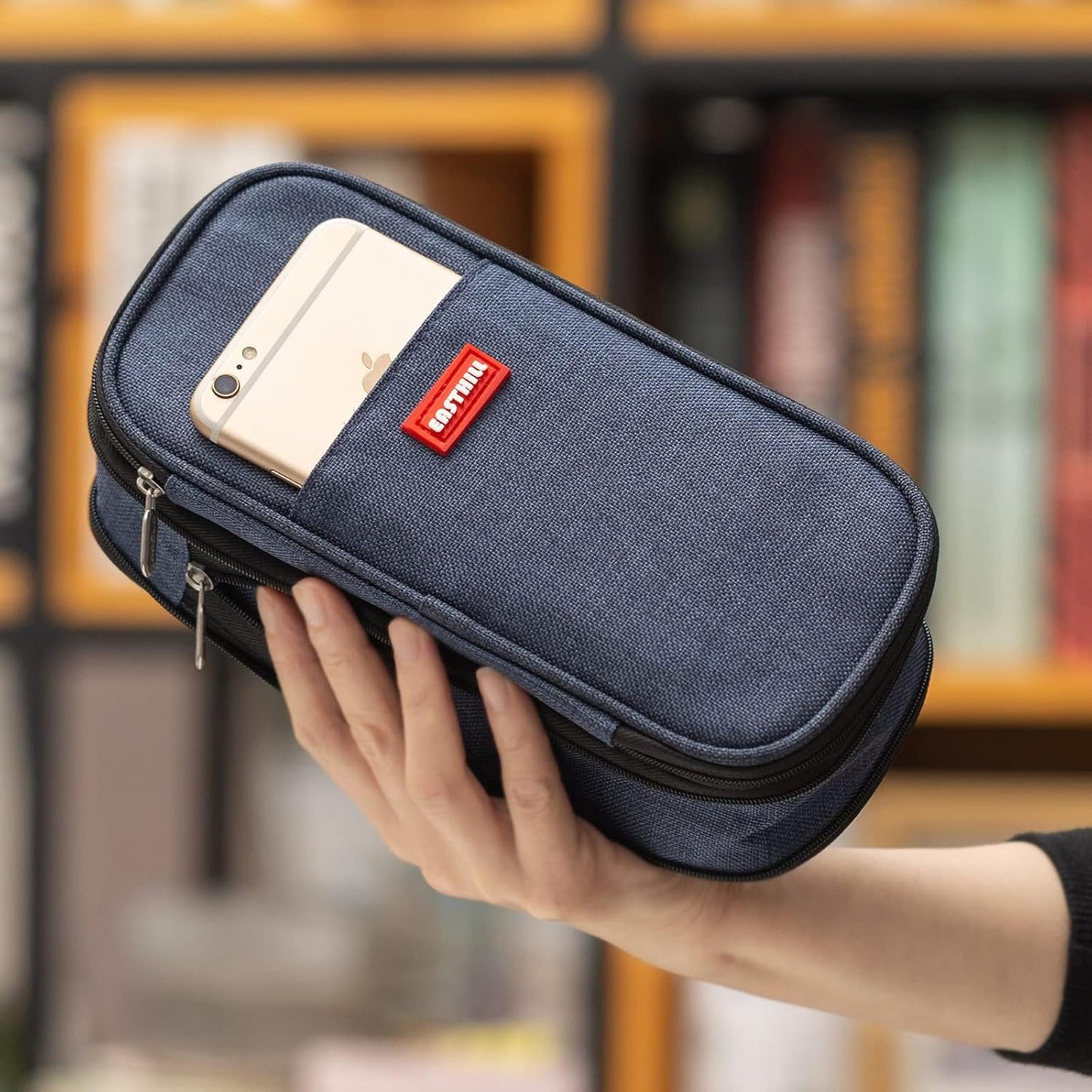 EASTHILL Big Capacity Pencil Case Large Pencil Pouch Stationery Pen Bag for Teen Girls-Green