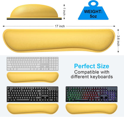 Dapesuom Enlarge Keyboard Wrist Rest, Memory Foam Keyboard Wrist Cushion for Computer Desk Mats Support, Pain Relief Ergonomic Mouse Pad Rests with Non-Slip Base for Gaming, Laptop, Radiant Orchid