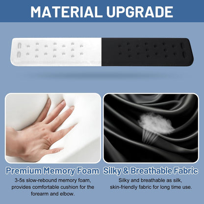 Full-Size Desk Edge Cushion, L-Shaped Desk Elbow Pad, Memory Foam Desk Arm Rest Pad for Forearms, Ergonomic Elbow Rest and Wrist Support for Desk (24 Inch)