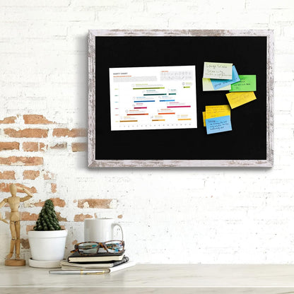 Cork Board Bulletin Board, 11.8x8.6 inches Mini Decorative Hanging Framed Cork Boards for Walls, Pin Board Vision Board for School Home Office, Bulletin Board with Wooden Frame(2230,WH,1p)
