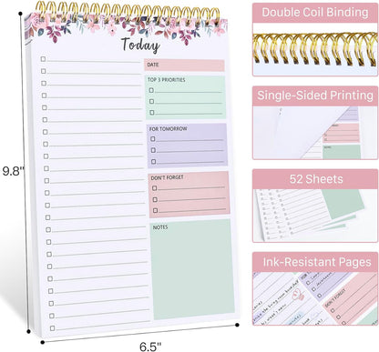 To Do List Notepad - To Do List Notebook for Work with 52 Sheets, Undated Daily Planner Perfect for Enhanced Productivity and Goal Achievement - Green