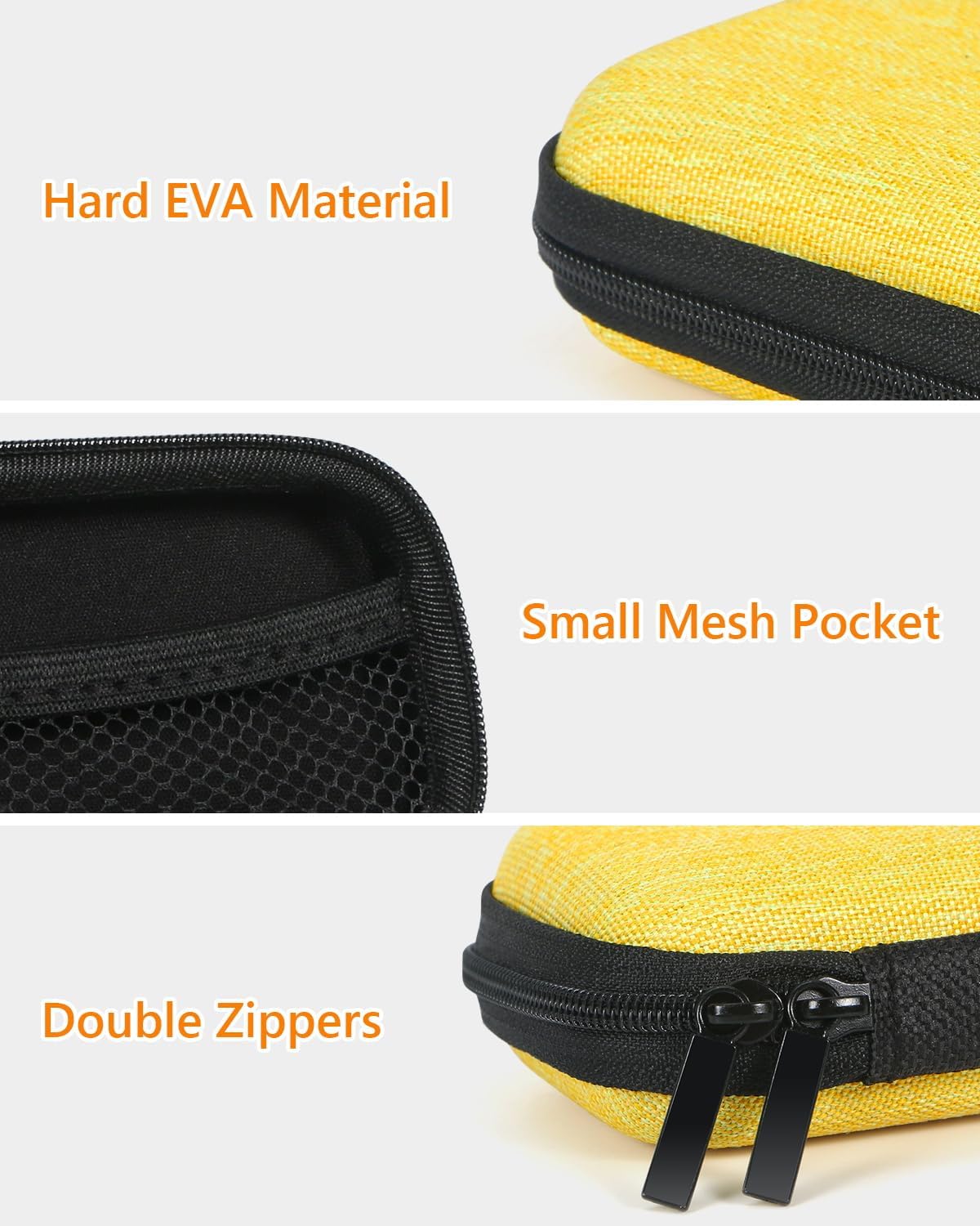 Earphone Earbud Carrying Case Holder - Lightweight Mini Universal Storage Pouch Bag for Wired Earbuds, Airpods, Bluetooth Headset, Wall Charger Adapter, USB Cable, Cell Phone Accessories - Pink