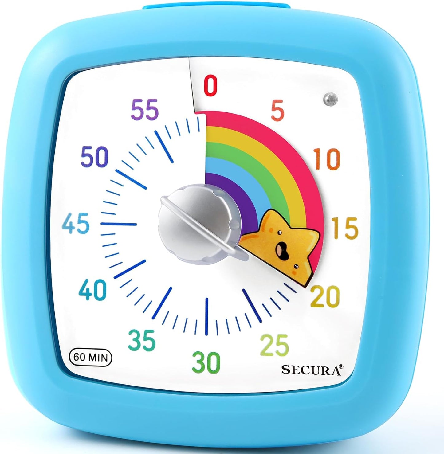 Secura 60-Minute Visual Timer, Silent Study Timer for Kids and Adults, Time Clocks, Time Management Countdown Timer for Teaching (Black & Cloud)