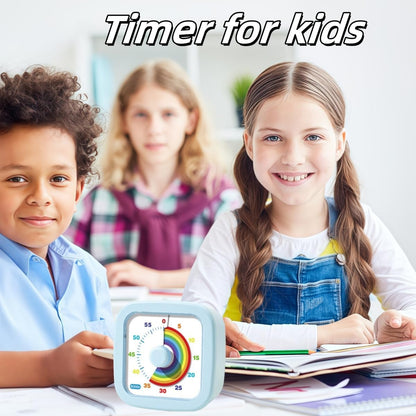Kids Visual Timer Cute Rainbow - 60 Minute Countdown Timer Time Management for Kids and Adults, Timer for Cooking Classroom Meeting (Purple)