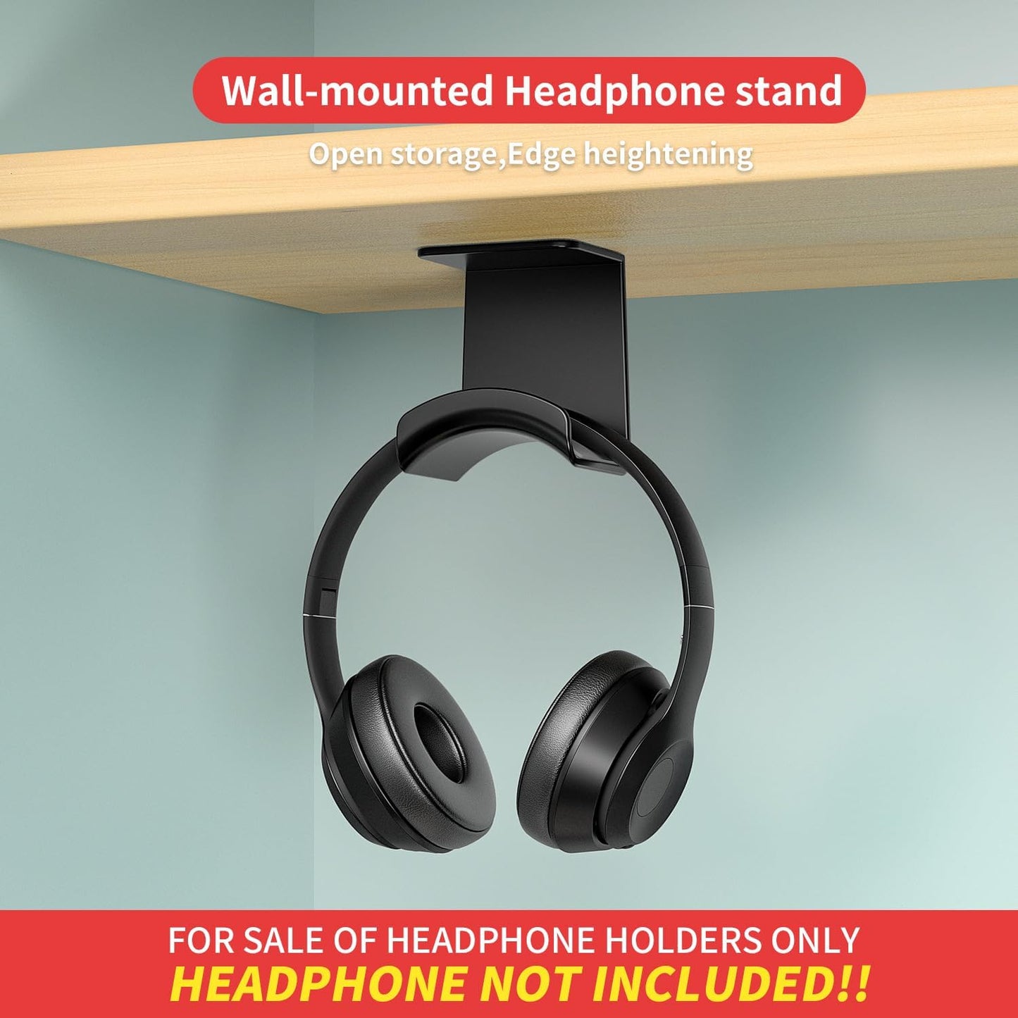 Game Headphone Stand for Desk Mini Headphone Hanger Holder with Strong Adhesive Game Headset Stand Headphone Holder-Under Desk…