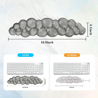 Gel Cloud Keyboard and Mouse Wrist Rest, Cute Wrist Support and Arm Support Keyboard Rest for Keyboard and Mouse Typing Pain Relief，Suitable for Office/Computer/Laptop/Gaming（White）