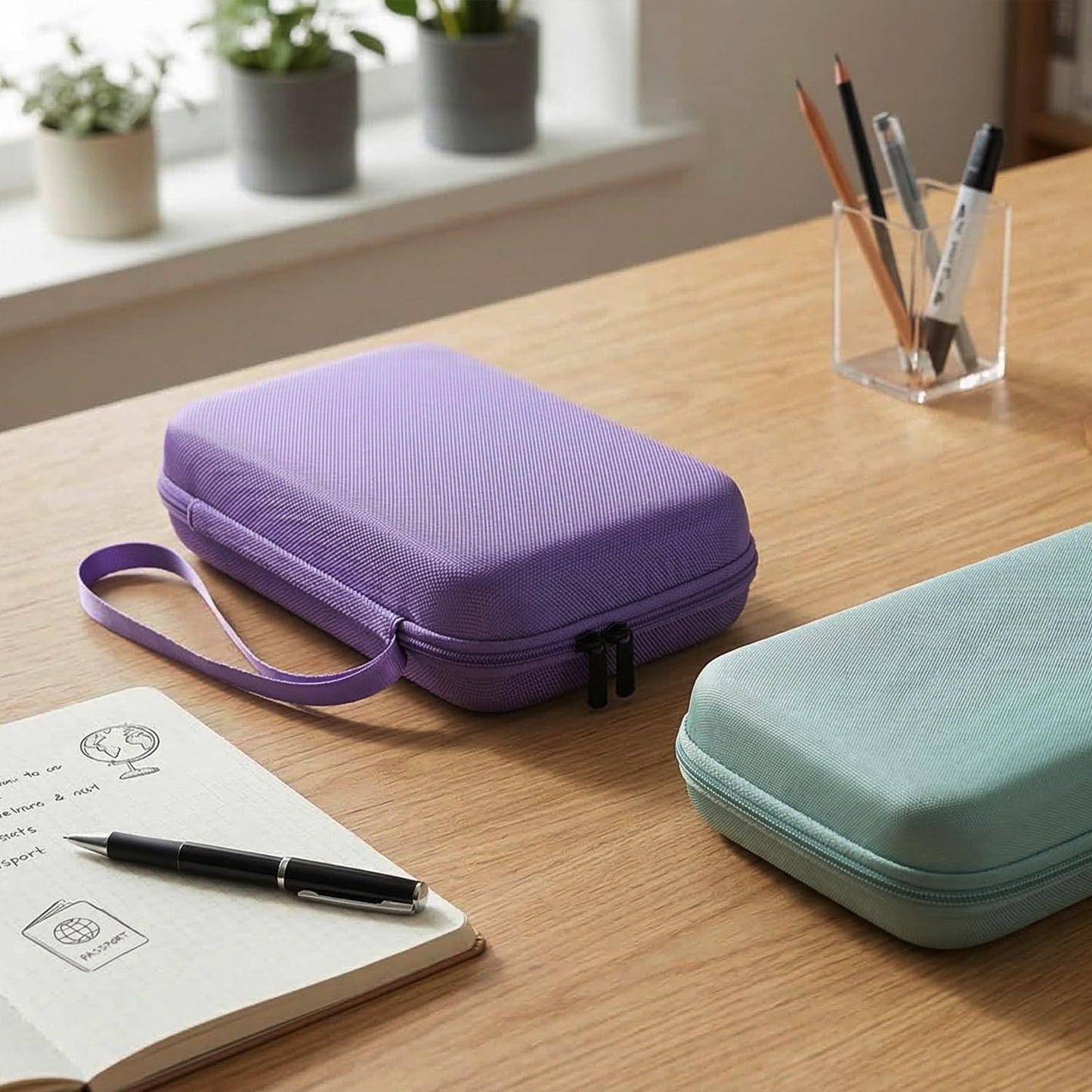 Hard Travel Electronic Organizer Case for MacBook Power Adapter Chargers Cables Power Bank Apple Magic Mouse Apple Pencil USB Flash Disk SD Card Hard Drive Waterproof Shockproof Carrying Bag, Black