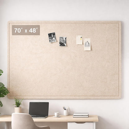 Large Felt Bulletin Board for Wall, 24"x18" Frameless Picture Board, Soft Felt Cork Board for Office, Home Planning & Office Wall Decor, Easy Install Pin Board