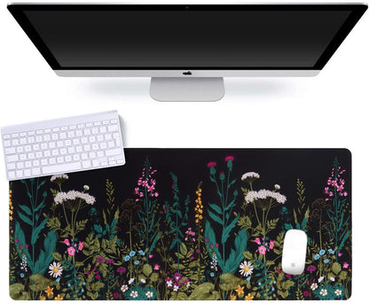 iCasso Desk Cover Mat, Office Mouse Pad, Desk Protector Mat, Extra Large Matt for Desktop,Anti-Slip XXL Big Mousepad with Stitched Edges for Computer Keyboard Retro Black - Colors B