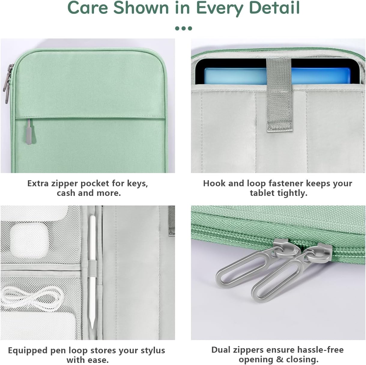Dadanism 9-11 Inch Tablet Sleeve Padded Carrying Case for iPad (A16) 11th Gen 11", iPad 10th Gen 10.9", iPad Air M4/Pro M5 11", iPad Air 5/4, iPad 9/8/7th Gen, Galaxy Tab A11+ Plus 11", Blue
