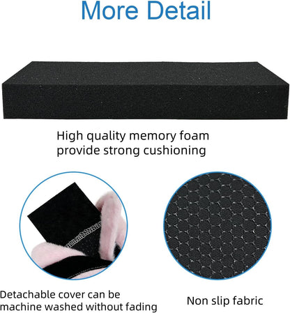 SPRING SEAON Wheelchair Armrest Covers 2 Pack Soft Memory Foam Wheelchair armrest Pads Wicking Washable for Office Transport Chair (Black)