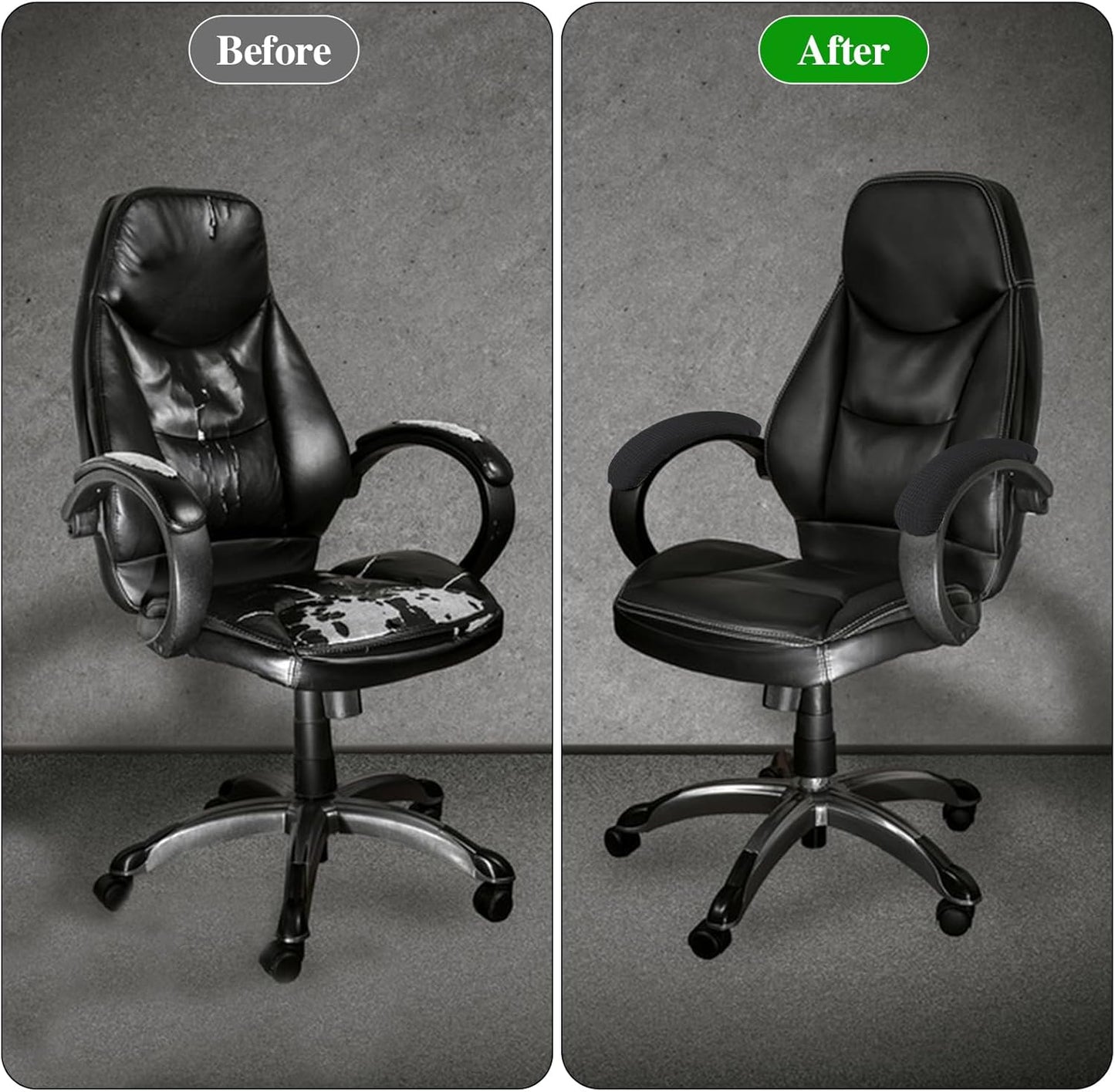 KALIONE 2 Pairs Office Chair Arm Covers, Armrest Slipcover Pads, Removable Office Chair Cover, Chair Arm Pads Arm Protectors, Office Removable Arm Rest Covering, Elastic Chair Armrest Cover(Black)