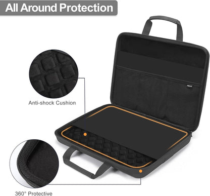 MOSISO 15.6-16 inch Laptop Hard Case, 15 inch Shockproof Waterproof Laptop Case Hard Shell Compatible with MacBook HP Dell, Carrying Sleeve Computer Bag with Sturdy Handle&Front Pocket&Belt, Black