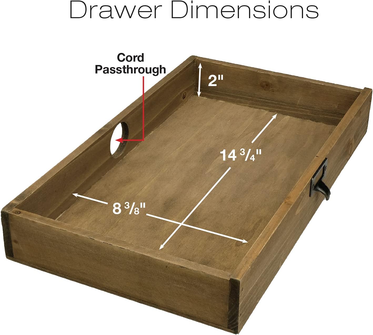 EXCELLO GLOBAL PRODUCTS Wooden Monitor Stand: Includes Drawer for Desktop Organization of Notebooks, Pens, Pencils & Office Supplies (White)