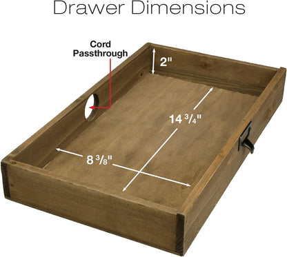 EXCELLO GLOBAL PRODUCTS Wooden Monitor Stand: Includes Drawer for Desktop Organization of Notebooks, Pens, Pencils & Office Supplies (White)