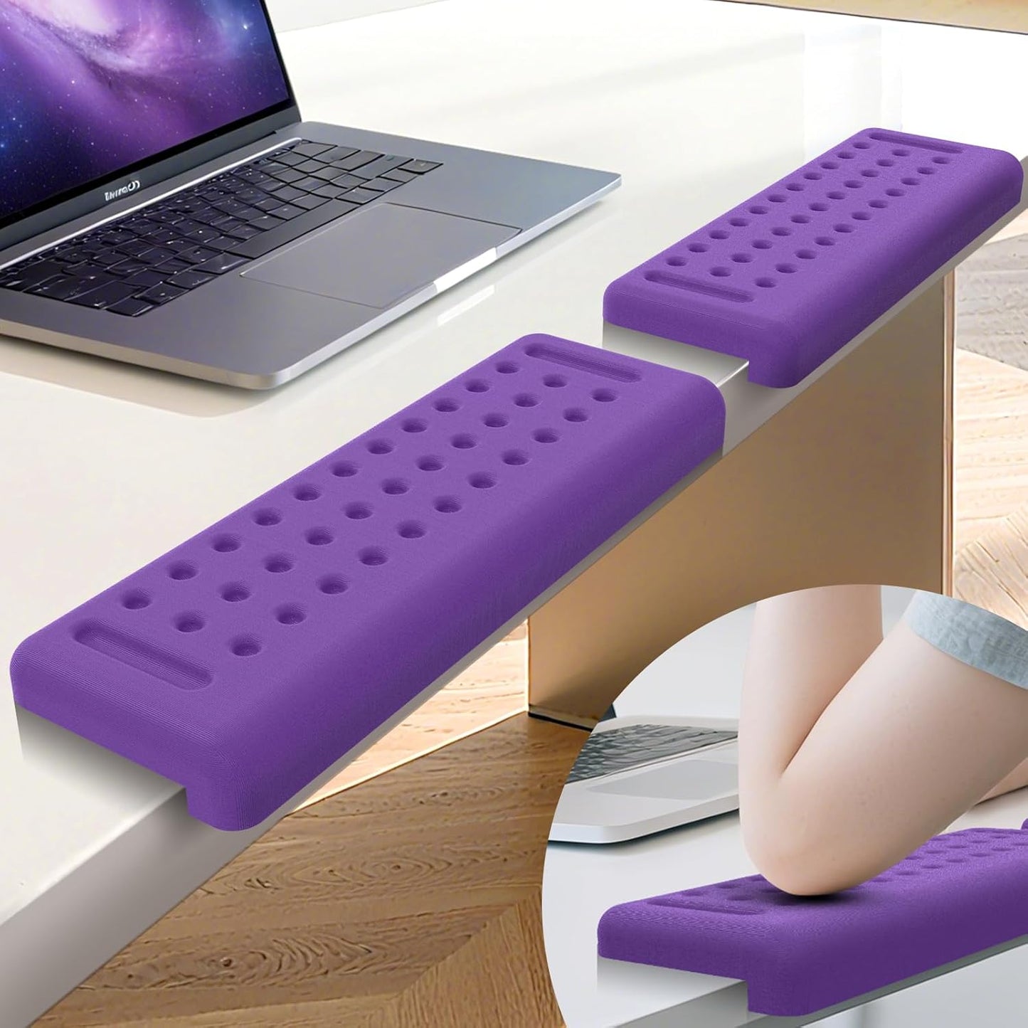 L-Shaped Desk Edge Cushion, 2 PCS Elbow Rest for Desk with Ergonomic Support, Memory Foam Elbow Pad & Arm Rest for Palm, Wrist & Forearm, Non-Slip & Separate Design, Office & Home, Black
