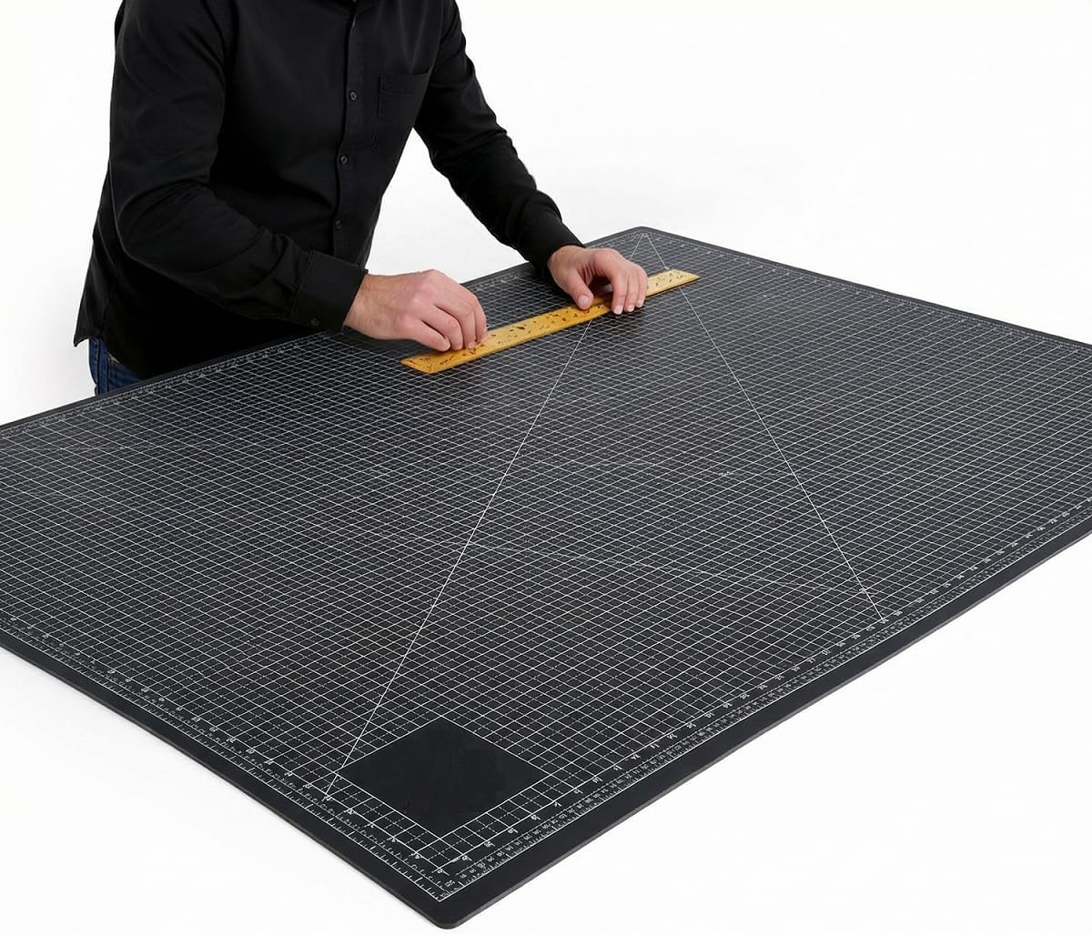 NEWBRAUG 18'' × 24'' Perfect Self Healing Cutting Mat, Non-Slip Gridded Rotary Cutting Board, Necessary for Quilting, Sewing, Craft, Fabric & Scrapbooking(Green/Black)…