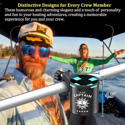 Marine Boat Rail Cup Holder, No Drilling Install On Bimini Top Conver Rail Or Pole, Grip Rail, Grab Bar, Boat Gifts for Boat Lover, Cup Holder for PWC, Jet Ski, Seadoo