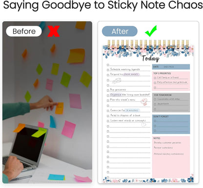 To Do List Notepad - To Do List Notebook for Work with 52 Sheets, Undated Daily Planner Perfect for Enhanced Productivity and Goal Achievement - Green