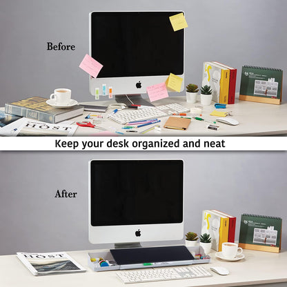Audio-Visual Direct - Glass Desktop Computer Keyboard Whiteboard Notepad Set, Black (Includes Neon Marker, Eraser & Sticky Notes)