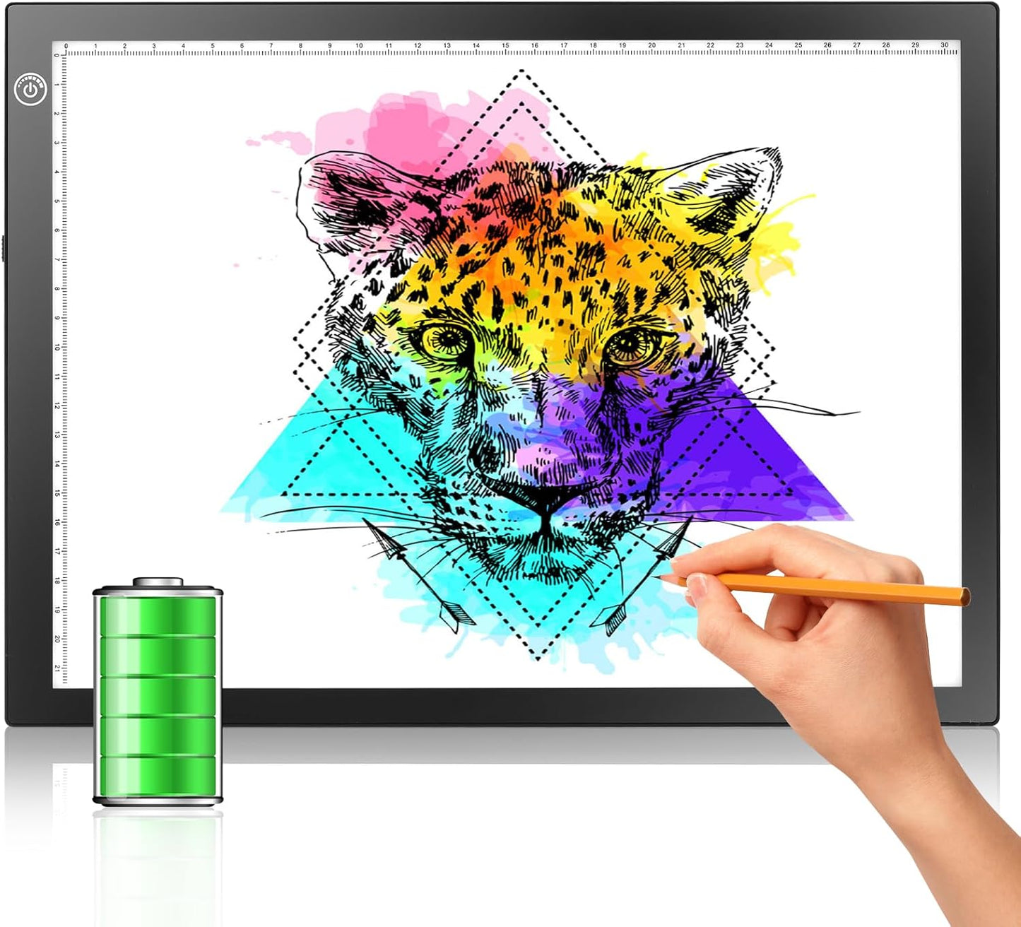 LitEnergy A3 Copy Light Board Tracing Box, Ultra-Thin Adjustable Drawing Tablet USB Power Artcraft LED Tracer Pad for Diamond Art Painting Accessories, Streaming, Sketching, Animation, Stenciling
