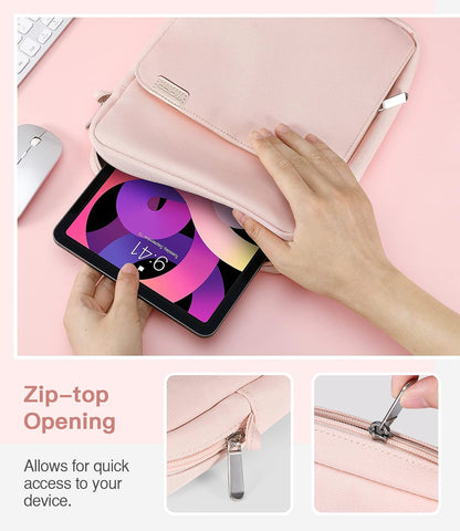 MoKo 13 Inch Tablet Sleeve Bag, Fits with 13 Inch New iPad Pro M5 & Air M4/M3, iPad Pro 12.9 M2&M1,Surface Laptop Go 12.4,Galaxy Tab S8+/S9+ 12.4,Handle Carrying Case with Shoulder Strap,Black &Gray