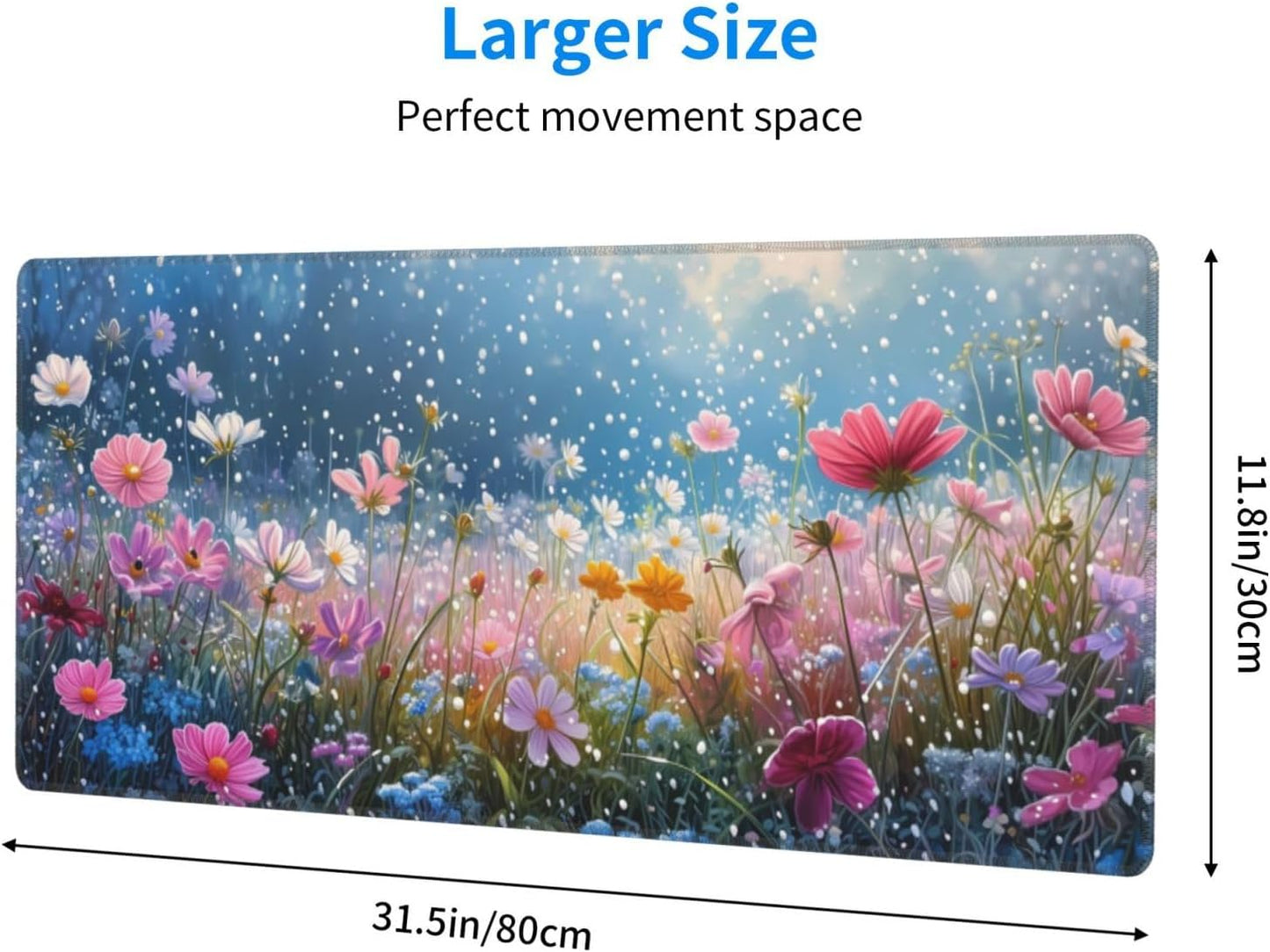 Japanese Mouse Pad, Large Japanese Desk Mat, XL Anime Gaming Keyboard Mat, Non-Slip Rubber Base, Big Extended Desk Protector for Home Office, 31.5”x11.8”