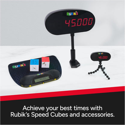 Rubik’s Cube, Timer Stand, Clear Display Device for WCA Speedcubers, Track Your Time to Solve Brain Teaser Puzzle for Adults, Problem-Solving Brain Teaser Fidget Toy for Kids, Ages 8 & Up