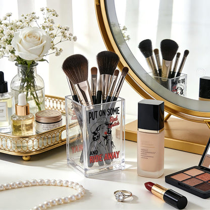 The Makeup Artist Acrylic Cosmetic Pencil Pen Holder, Funny Vanity Accessories for Girls, Makeup Brushes Holder for Beauty Specialist Esthetician, Make Up Artist MUA Appreciation Gifts