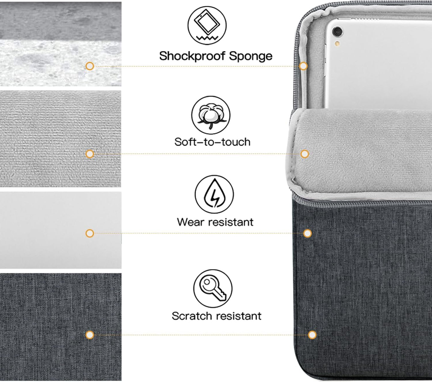 TiMOVO 9-11" Tablet Sleeve Bag for iPad 11-inch A16 2025, iPad 10.9"/10.2"| Air 11 Inch/5th/4th Gen. 10.9", Galaxy Tab A9+/A11Plus 11", Protective Bag Fit Smart Keyboard, Dusty Blue