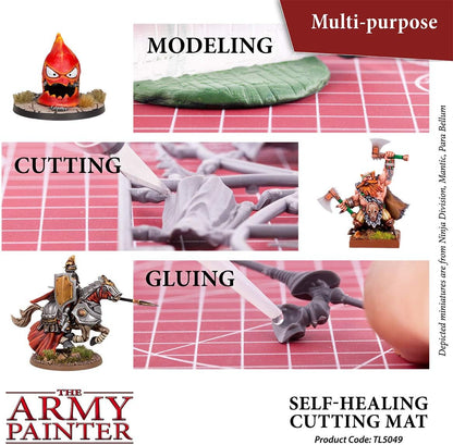 The Army Painter Self-Healing Cutting Mat | Double-Sided PVC Non-Slip Mat| 3-Layer Square Cutting and Modeling Mat| A4, 220x300mm | for Role Play, Board Game