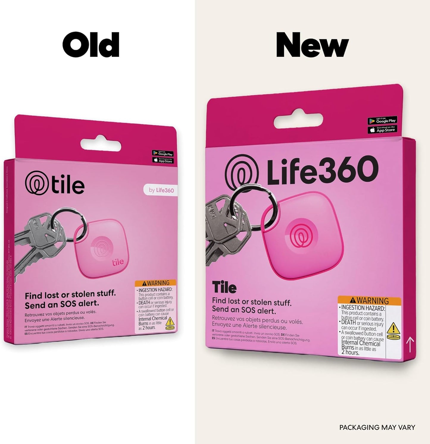 Life360 Tile - Bluetooth Tracker, Keys Finder and Item Locator for Keys, Bags and More. Phone Finder. Both iOS and Android Compatible. 2-Pack (Black/White)