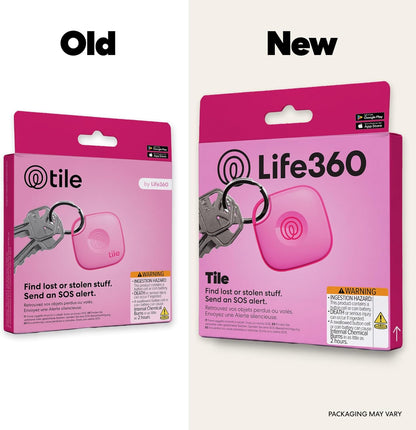 Life360 Tile - Bluetooth Tracker, Keys Finder and Item Locator for Keys, Bags and More. Phone Finder. Both iOS and Android Compatible. 2-Pack (Black/White)