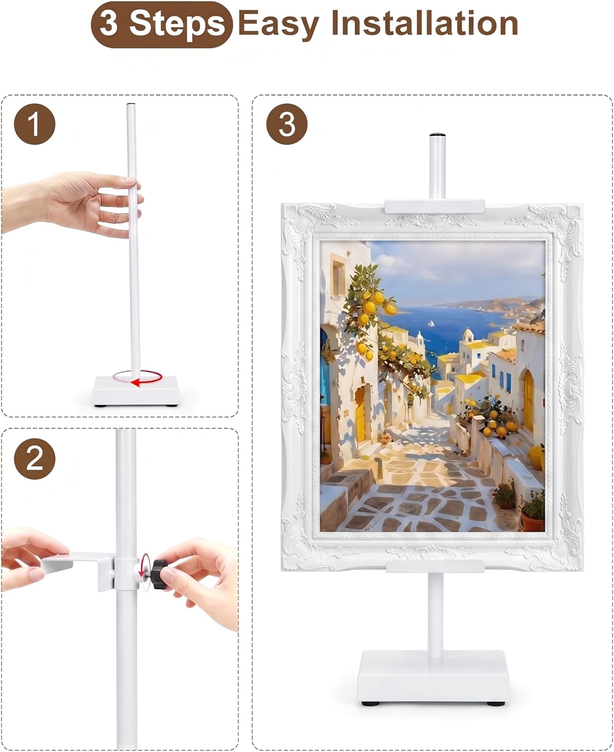 Adjustable Tabletop Easel Stand, Picture Easels for Display Up to 17" H, Gold Metal Picture Frame Holder Stand Table for Art, Photo (1 Pack)