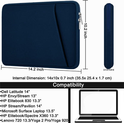 Laptop Sleeve, Durable Briefcase Shockproof Protective Case, Handbags Portable Laptop Bag for 15.6 inch HP Dell Asus Lenovo Notebook Computer with Front Pocket, Black