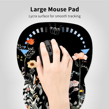 EooCoo Ergonomic Mouse Pad with Wrist Support, Mousepad with Memory Foam Wrist Rest and Non-Slip Base for Computer, Cafe, Home & Office, 9.64 x 8.26 in Office Desk Accessories