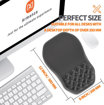 Ergonomic Slope Mouse Pad Wrist Support, Wrist Rest Mousepad for Carpal Tunnel Pain Relief with Massage Bulge and Slow Rebound Memory Foam (12x8 inch, Black)