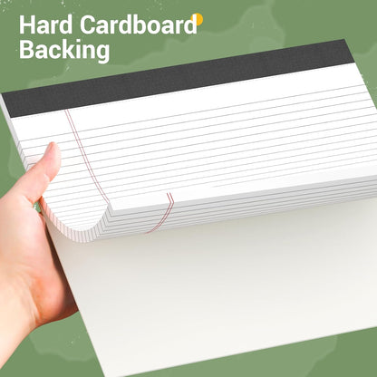 5 Pack Wide Legal Pads 11" x 9.5" Landscape Pink Purple Blue Green Yellow College Ruled Note Pad Narrow Ruled 30 Sheets per Notepad Perforated Writing Paper Thick Backboard Horizontal Pads of Paper