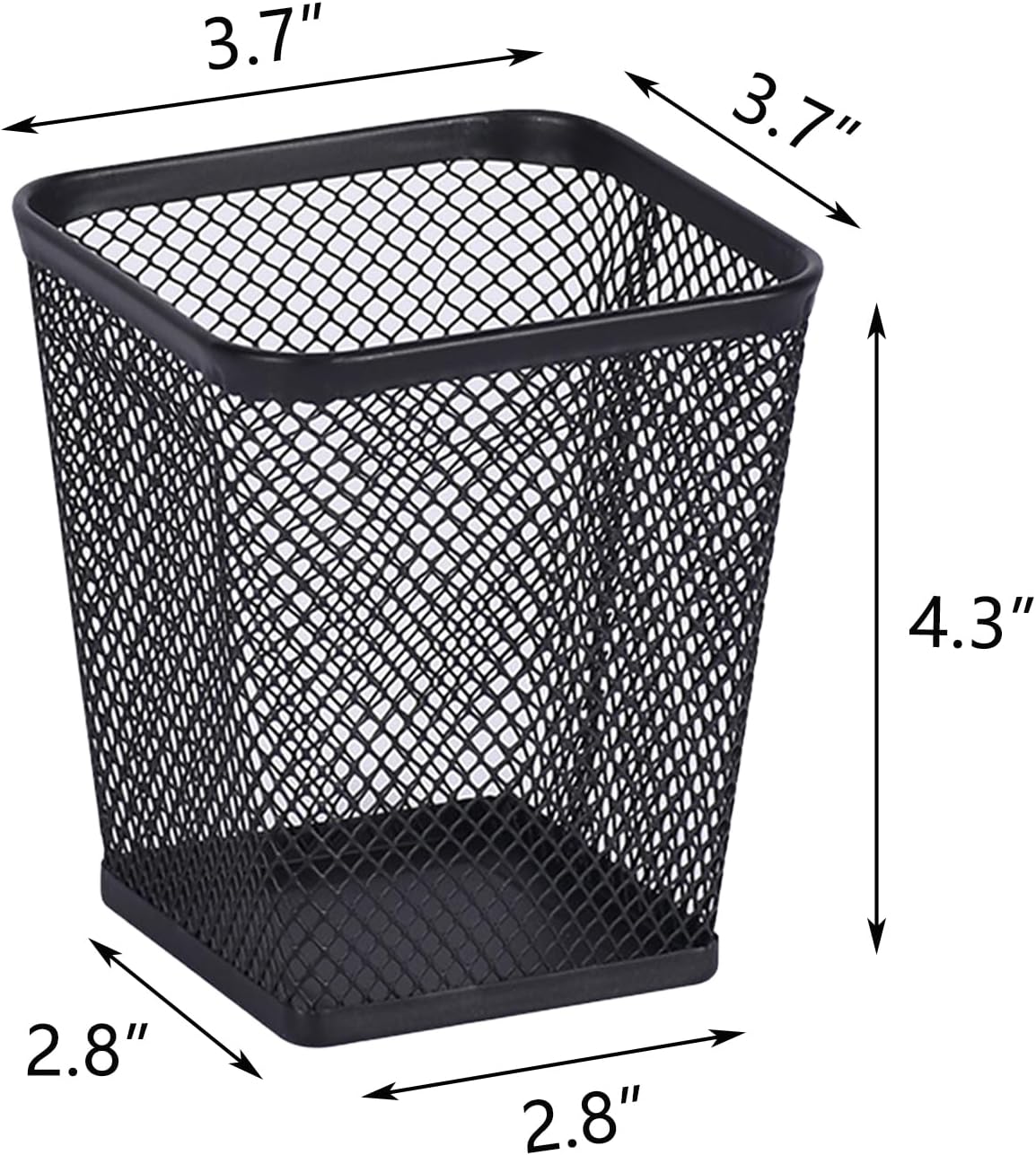 Pen Holders 2 Pack Square Pencil Containers Metal Mesh Desk Pencil Cups Utensil Holders for Kitchen Desktop Organizers for Makeup Brushes
