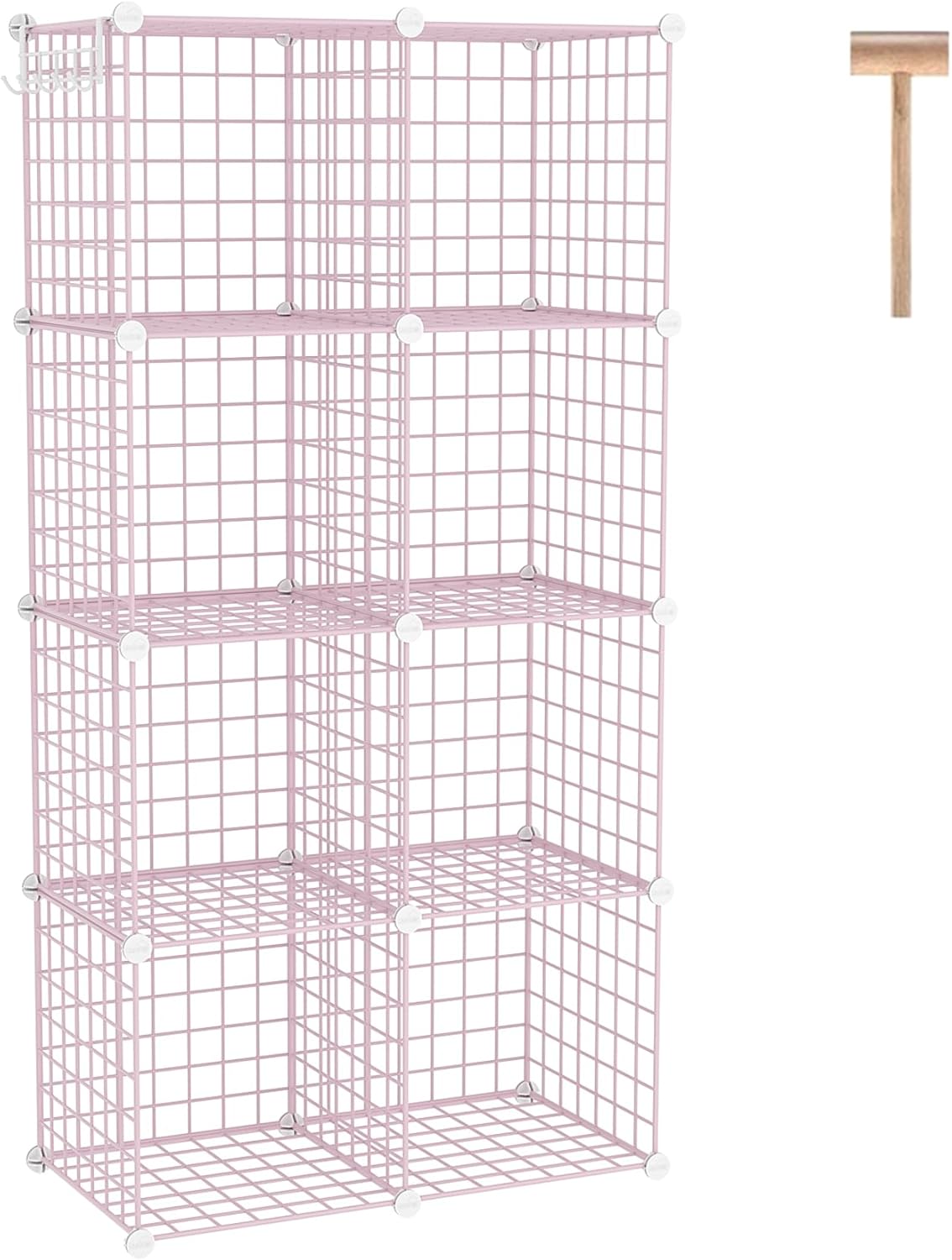 C&AHOME Wire Cube Storage, 6 - Cube Organizer Metal C Grids, Modular Shelves Units, Storage Bins Shelving, Closet Organizer, Ideal for Home, Office, Living Room, 36.6”L x 12.4”W x 36.6”H Black