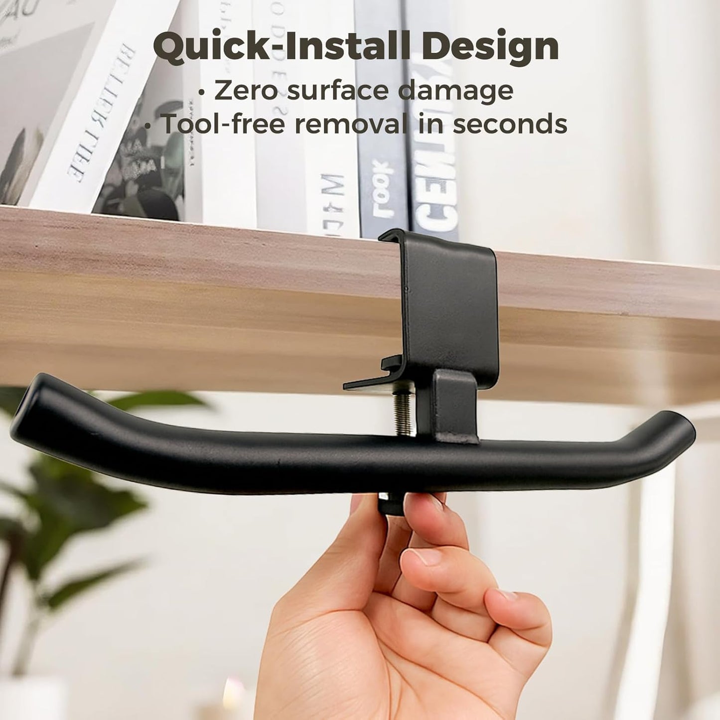 80-lb Heavy-Duty Bag Hook for Desk or Table,Adjustable Purse Hanger,Purse Hook,Backpack Holder for Table & Handbag Hanger,Space-Saving Organizer for Classroom, Dorm Office,Home,and Cafe Tables (White)
