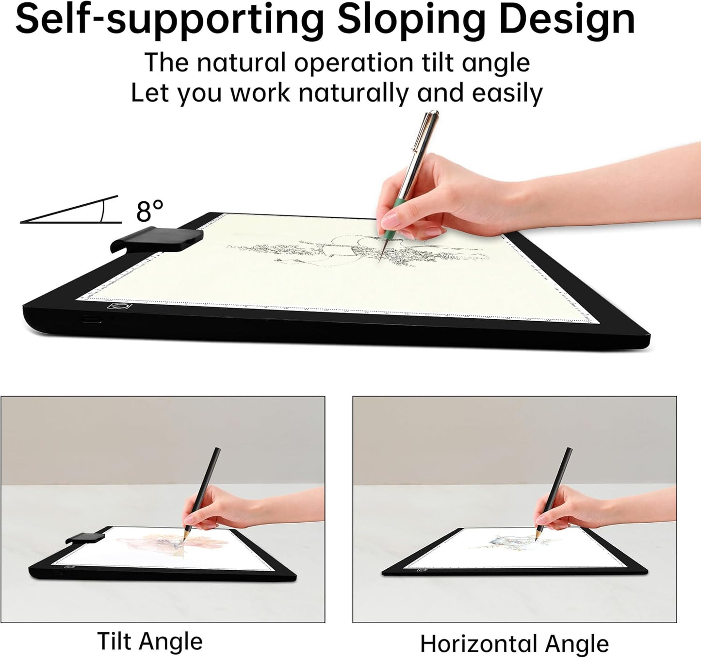 Mlife A3 Light Pad,Built in Battery Light Box,3 Colors Temperature,Stepless Brightness,Rechargeable LED Ultimate Light Board for Tracing, Diamond Art, Sketching