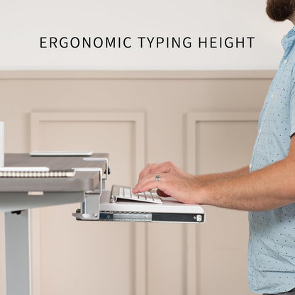 VIVO Large Keyboard Tray Under Desk Pull Out with Extra Sturdy C Clamp Mount System, 27 (33 Including Clamps) x 11 Inch Slide-Out Platform Computer Drawer for Typing, Black, MOUNT-KB05E