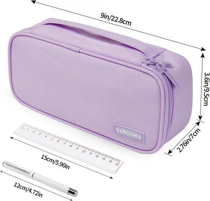 YOKUMA Pencil Case,Large Capacity Pencil Pouch,Aesthetic Zipper Pencil Box, Back to School Supplies for College Student Teen Adults,Travel Essentials,Electronic Cable Organize