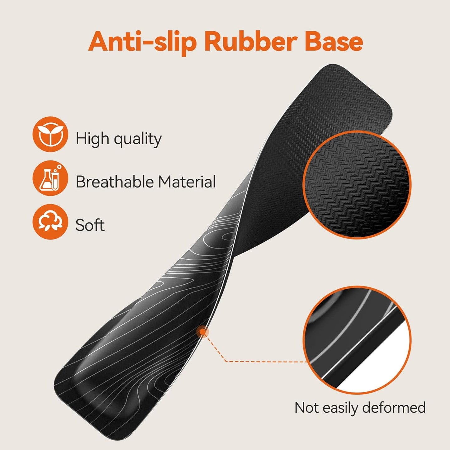 TECKNET Wrist Rest for Computer Keyboard, Thicken Memory Foam Wrist Support Pad for Keyboard, Ergonomic Palm Rest for Pain Relief, Anti-Slip Rubber Base, 17x3.3 in, 1 inch (25mm), Black